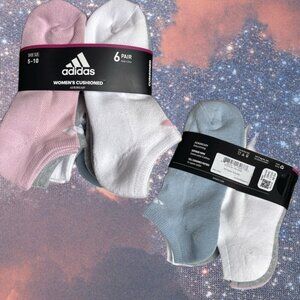 Adidas Aeroready Assorted Colors Cushioned Footbed Wicking No Show Socks -6 Pk